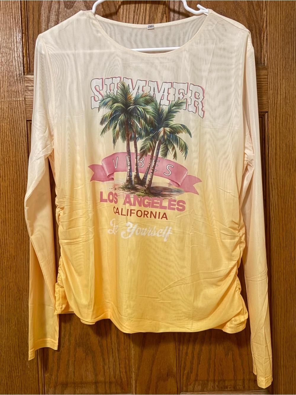 6/$20 Women's Long Sleeve 'Summer Vibes' Graphic Top Lightweight 2XL NWOT